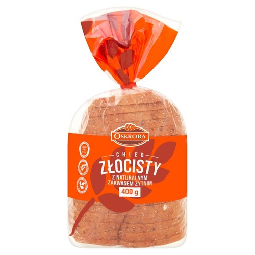 Chleb Złocisty pszenno żytni z zakwasem żytnim i ziarnami Oskroba 400 g